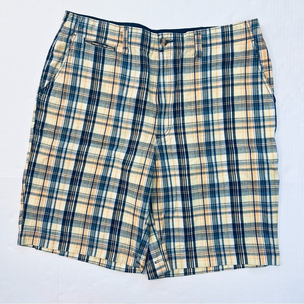 G&M‎ Casual Shorts Mens Multicolor Plaid High Rise Medium Wash Size 38 - Cotton